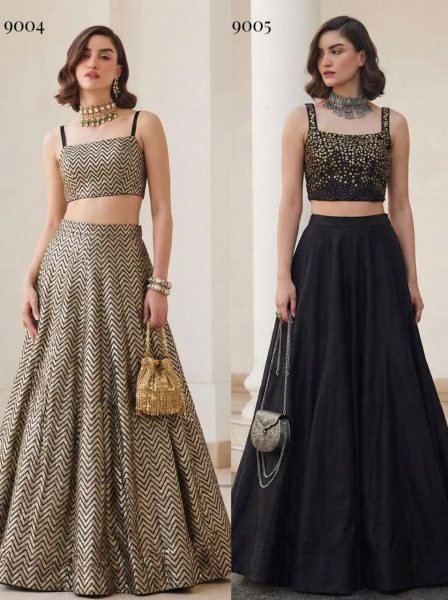 Timeless Golden Soft Silk Lehenga Choli Set at Manufacturer Price for Boutique Buyers Bollywood Lehenga Choli