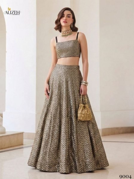 Timeless Golden Soft Silk Lehenga Choli Set at Manufacturer Price for Boutique Buyers Bollywood Lehenga Choli