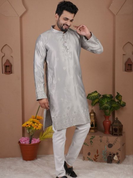 Timeless Grey Wholesale Men Kurta Set for Resellers at Manufacturer Rate Mens Wear