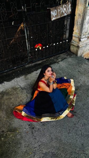 Timeless Multi Color Designer Rayon Navratri Lehenga Choli with Gota Patti Lace Navratri Lehnega Choli