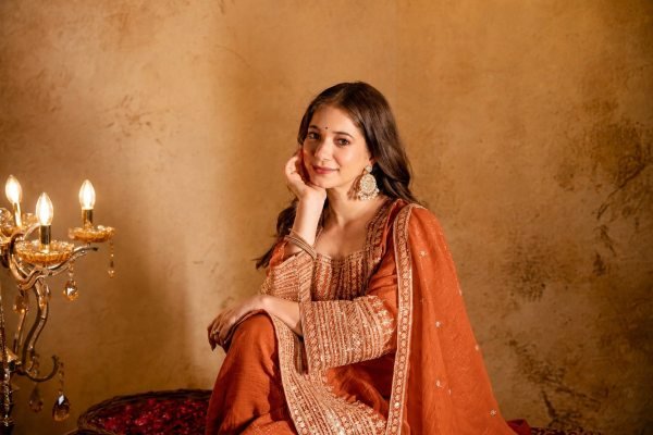 Timeless Orange Fully Stitched Crunchy Kurti with Embroidered Salwar Dupatta at Wholesale 3 Piece Kurti Set