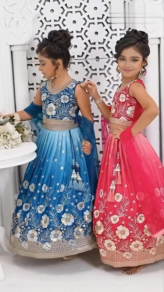 Timeless Pink Chinon Silk Lehenga Choli with Sequins Embroidery Work For Wedding Girls Wear