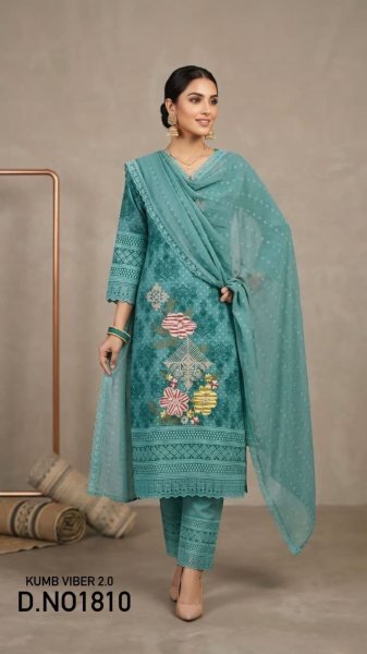 Timeless Teal Blue Women's Heavy Georgette Salwar Suit with Digital Print and Embroidery Pakistani Suits Wholesale