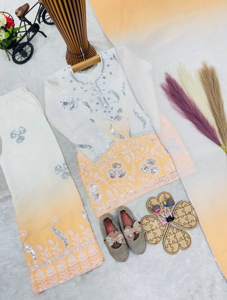 Timeless Yellow Fancy Palazzo Set with Embroidery Work for Ramzan Nights Girls Wear