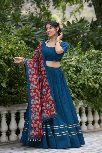 Tradition Navratri Look Pure Cotton Lehenga Choli Navratri Lehnega Choli