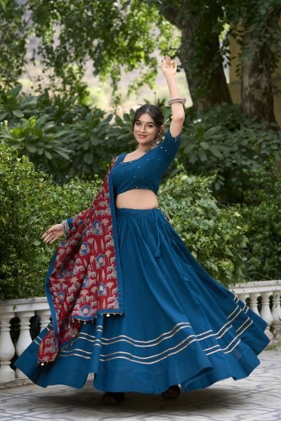 Tradition Navratri Look Pure Cotton Lehenga Choli Navratri Lehnega Choli