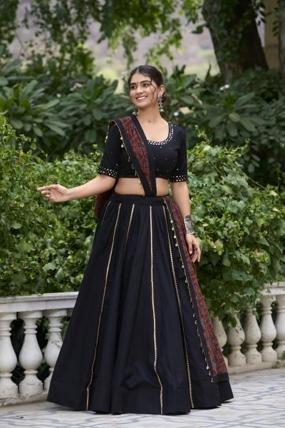 Tradition Navratri Look Pure Cotton Lehenga Choli Navratri Lehnega Choli