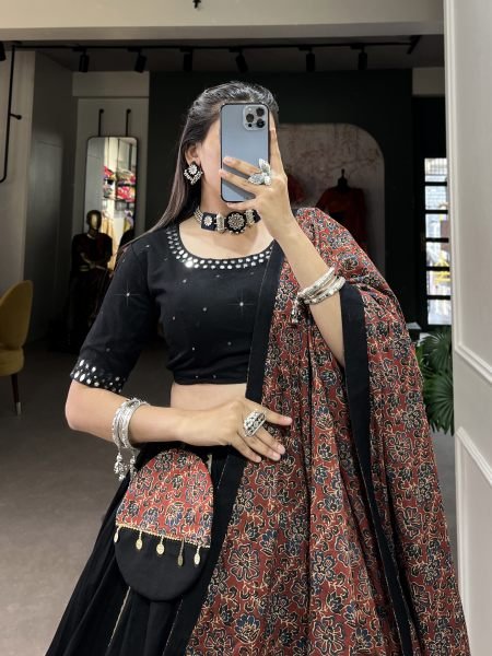 Tradition Navratri Look Pure Cotton Lehenga Choli Navratri Lehnega Choli