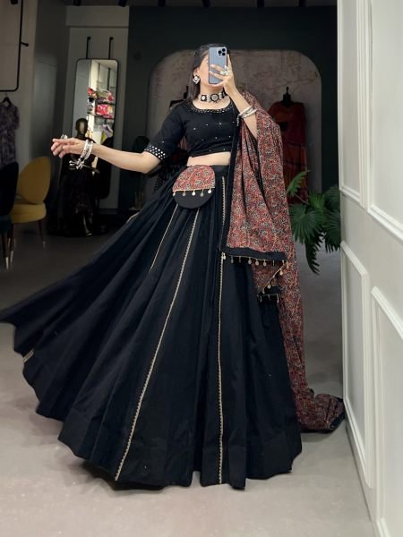 Tradition Navratri Look Pure Cotton Lehenga Choli Navratri Lehnega Choli