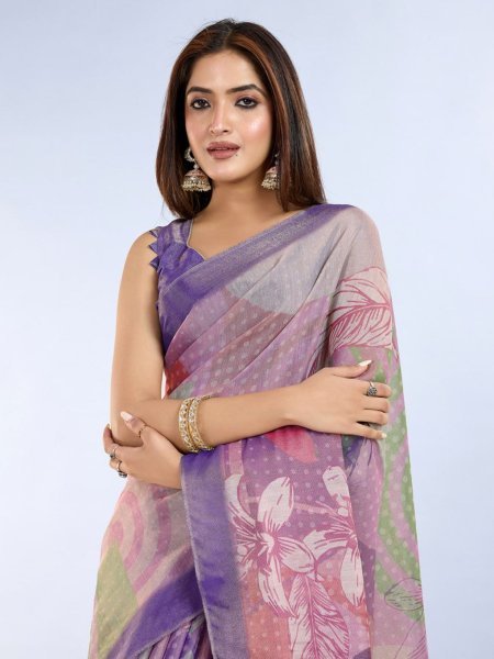 Traditional Anmol Silk Saree with Multi Color Floral Prints at Wholesale Range 