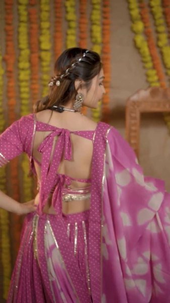 Traditional Dandiya Cotton Lehenga Set Digital Print with Elegant Ribbon Work Navratri Lehnega Choli