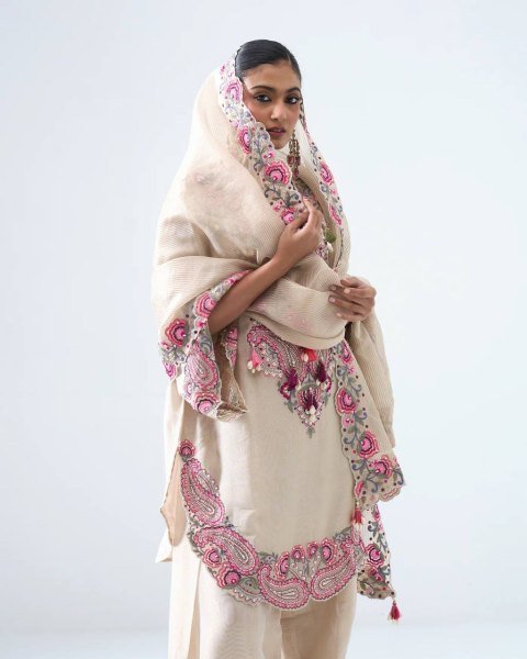Traditional Farshi Palazzo Set with Rich Thread Embroidery Ready To Wear Collection