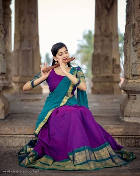 Traditional Half Saree Set with Kanjivaram Silk Zari Lehenga and Banarasi Dupatta Half Saree Lehenga