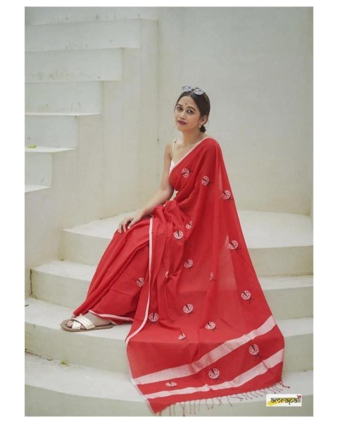 Traditional Khadi Cotton Saree With Blouse Piece Party Wedding Wear For Women Cotton Sarees Wholesale