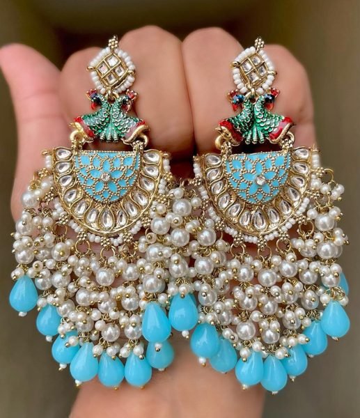 Traditional Kundan Earrings in Mehndi Finish Premium Ethnic Wear Accessory for Women Fashion Accessories Wholesale