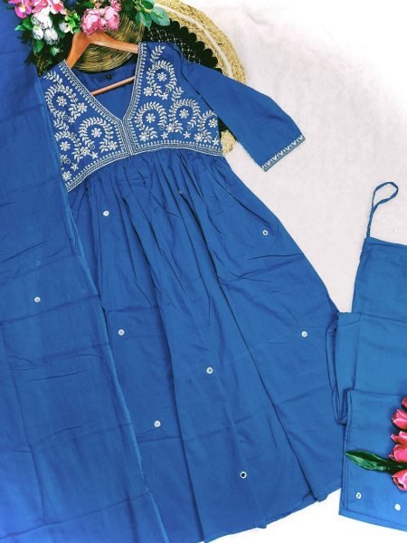 Traditional look Pure Fine Cotton Embroidered Kurti Set Cotton Kurtis Wholesale