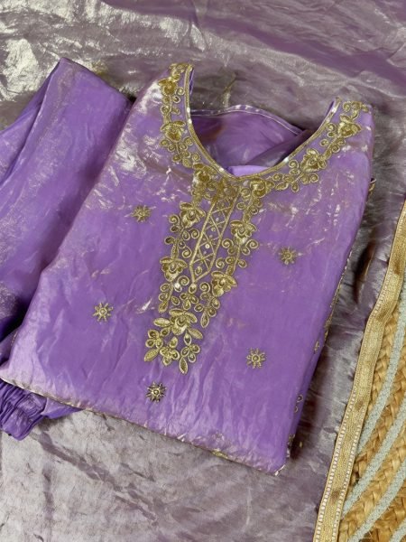 Traditional Purple Crepe Silk Girls  Kameez with Sharara   Dupatta  Girls Wear