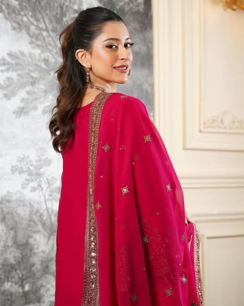 Traditional Red Hand-Embroidered Silk Sharara Suit for Weddings And Festivals  Ready To Wear Collection