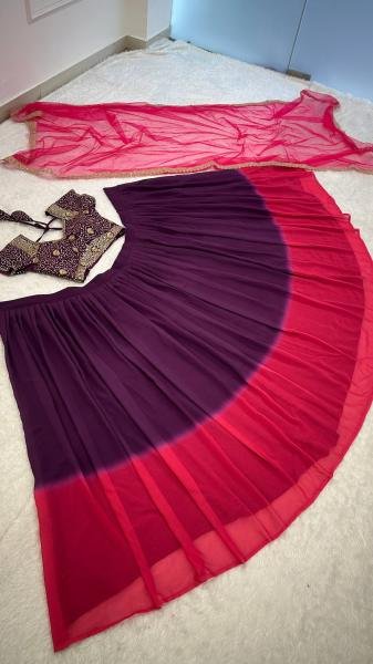 Traditional Shaded Georgette Lehenga Choli With 3.5 Meter Flair At Best Rates Designer Lehenga Choli