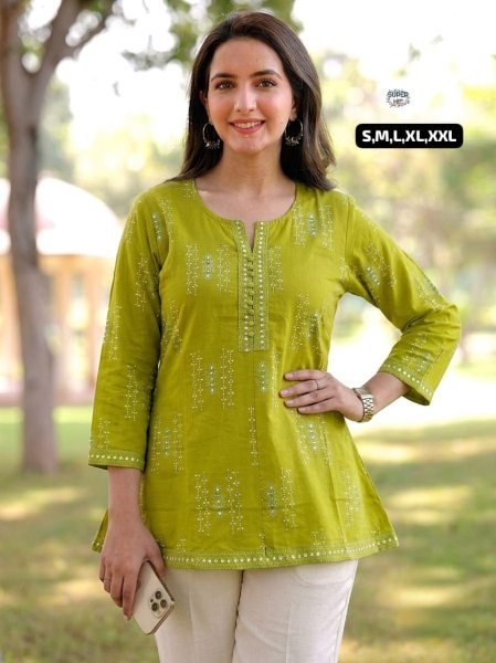 Traditional Wholesale Jaipuri Cotton Printed Ethnic Top for Daily Wear Tunics kurti
