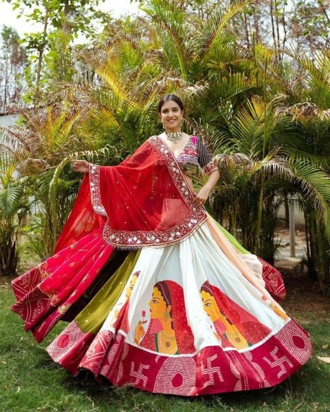 Tranditional Muslin Cotton Printed Navratri Lehenga Choli Navratri Lehnega Choli