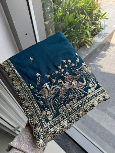 Transformative Blue Rangoli Silk Saree with Heavy Embroidered Mono Banglori Blouse Silk Sarees Wholesale