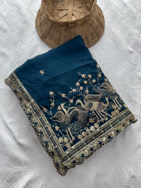 Transformative Blue Rangoli Silk Saree with Heavy Embroidered Mono Banglori Blouse Silk Sarees Wholesale