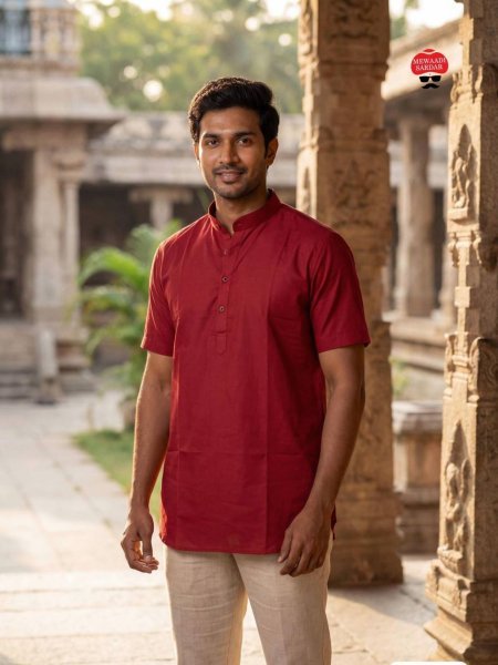 Transformative Maroon Comfortable Silk Kurta for Men Daily and Festive Use Mens Wear