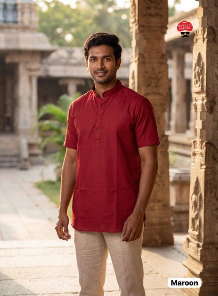 Transformative Maroon Comfortable Silk Kurta for Men Daily and Festive Use Mens Short Kurta