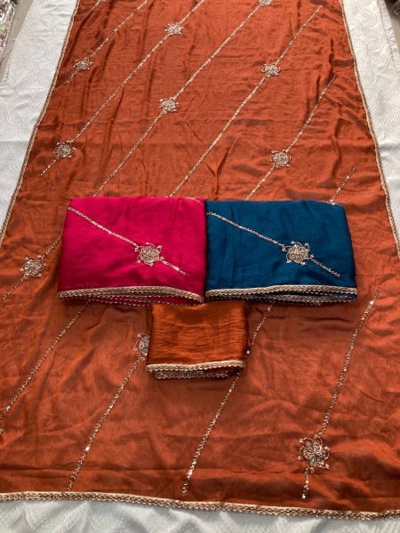 Transformative Rani Pink Party Wear Crush Rangoli Silk Saree with Embroidered C-Pallu Silk Sarees Wholesale