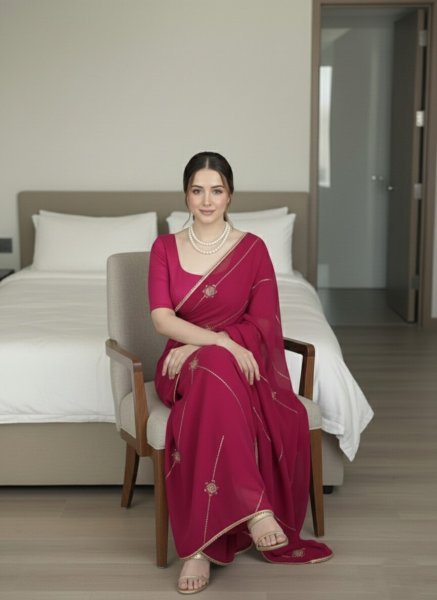 Transformative Rani Pink Party Wear Crush Rangoli Silk Saree with Embroidered C-Pallu Silk Sarees Wholesale