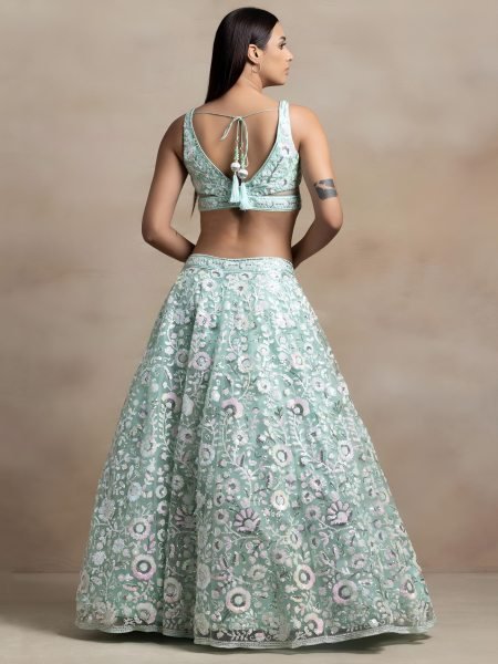 Transformative Sky Blue Soft Net Bridal Lehenga at Manufacturer Rate Bridal Lehenga Choli