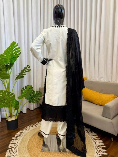 Transformative White Crepe Top Pant Set with Sequence Work for Festive Wear Ready To Wear Collection