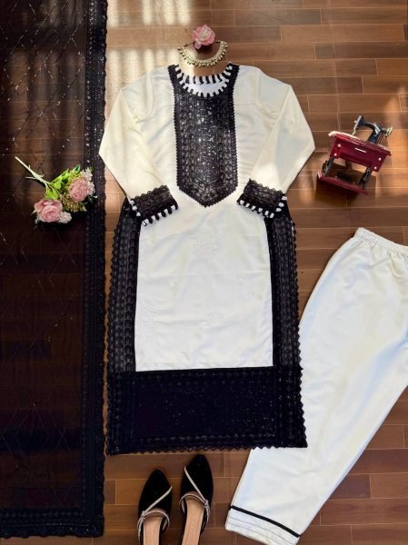 Transformative White Crepe Top Pant Set with Sequence Work for Festive Wear Ready To Wear Collection