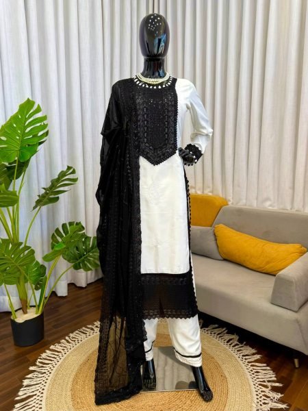 Transformative White Crepe Top Pant Set with Sequence Work for Festive Wear Ready To Wear Collection