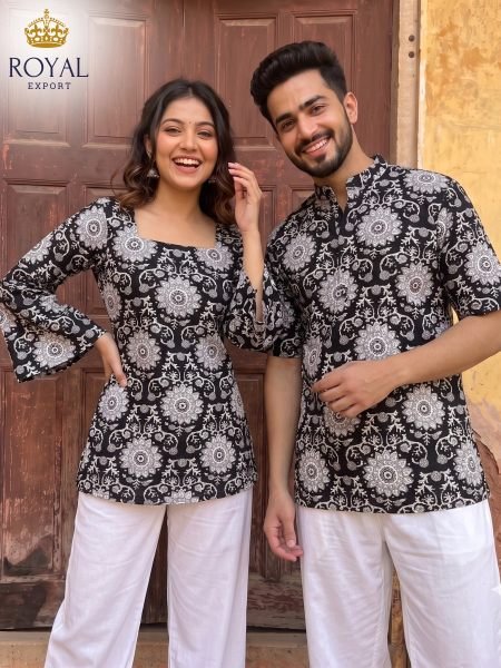 Trending Black White Diwali Couple Combo Outfit Collection for Office Wear Couple Combo collection 