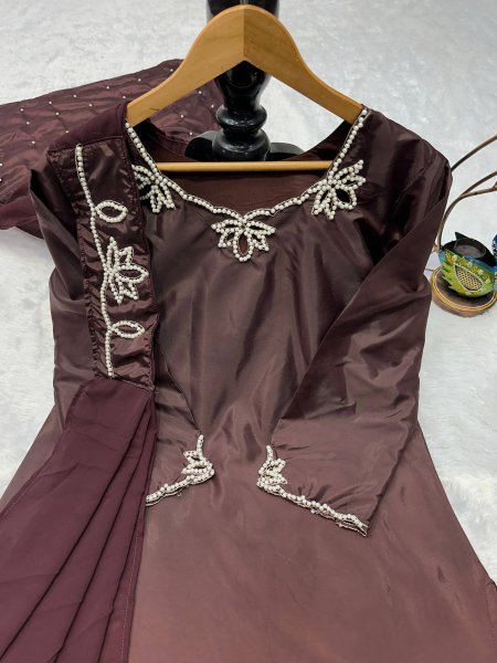 Trending Brown Farshi Salwar Collection for Women Party Wear Ready To Wear Collection