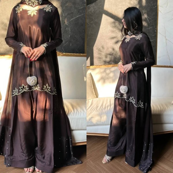 Trending Brown Farshi Salwar Collection for Women Party Wear Ready To Wear Collection