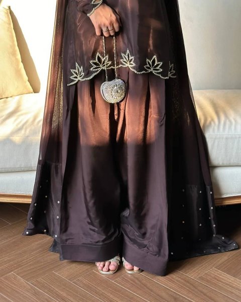 Trending Brown Farshi Salwar Collection for Women Party Wear Ready To Wear Collection