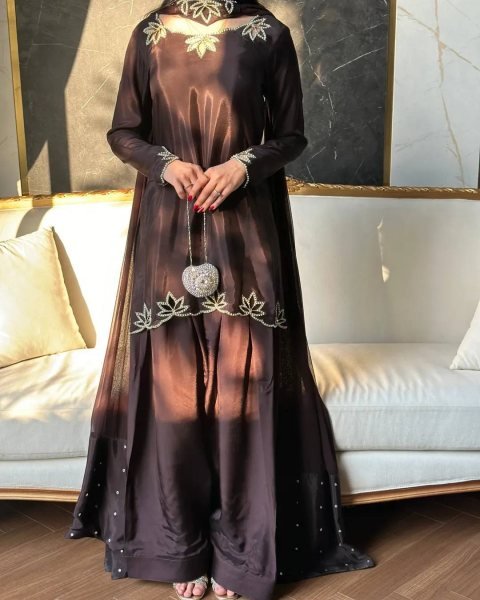 Trending Brown Farshi Salwar Collection for Women Party Wear Ready To Wear Collection
