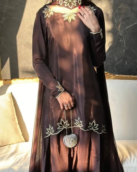 Trending Brown Farshi Salwar Collection for Women Party Wear Ready To Wear Collection
