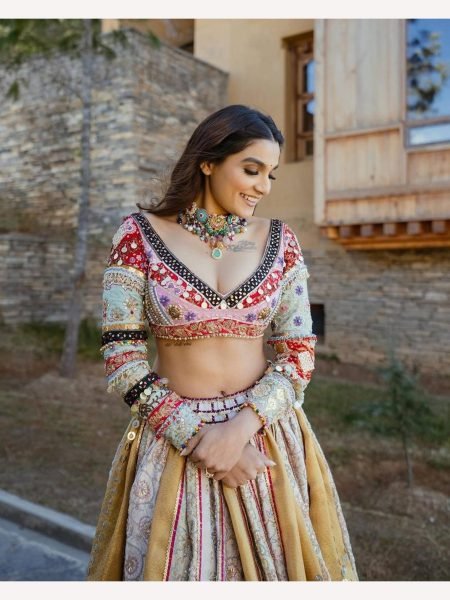 Trending Design Muslin Cotton Mirror Work Lehenga Choli Navratri Lehnega Choli