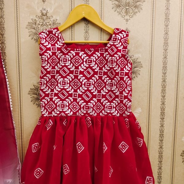 Trending  Embroidered with Beautiful Cut-Work  Stitched  Top - Palazzo with Dupatta For Baby Girl  Girls Wear