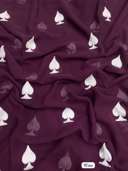 Trending Heart Shape Saree in Elegant Georgette with Gmathi Work Georgette Sarees Wholesale
