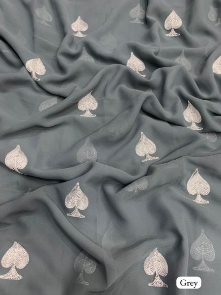 Trending Heart Shape Saree in Elegant Georgette with Gmathi Work Georgette Sarees Wholesale