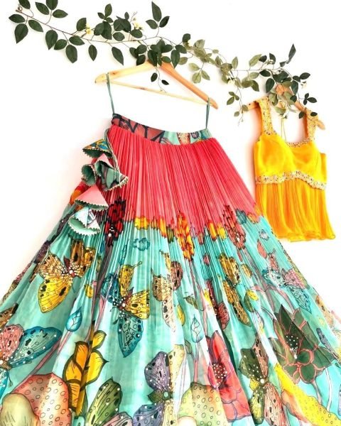 Trending Kalamkari Lehenga Choli for Kids with Embroidery Work Girls Wear