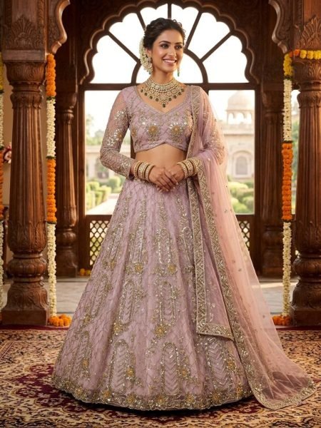 Trending Pink Semi Stitched Lehenga with Coding Work For Bridal Functions Designer Lehenga Choli