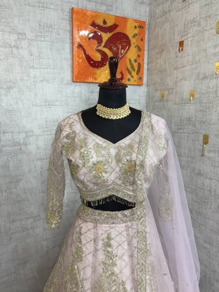 Trending Pink Semi Stitched Lehenga with Coding Work For Bridal Functions Designer Lehenga Choli