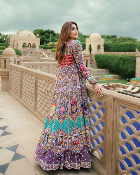 Trending Purple Navratri Muslin Cotton Lehenga Choli with Real Mirror Embroidery Navratri Lehnega Choli