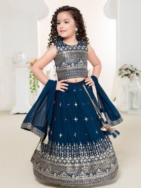 Trending Sequence Embroidery with Beautiful  Work  Lehenga  Blouse with Dupatta  